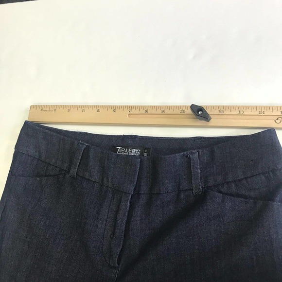 New York & Co 7th Avenue Design Studio Pant Womens 4 Blue Crop Denim Look - Picture 8 of 11